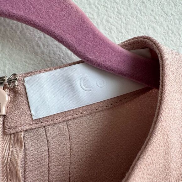 CO Collection Japanese Fabric Puff Sleeve Blush Pink Keyhole Blouse Size Medium - Picture 4 of 7